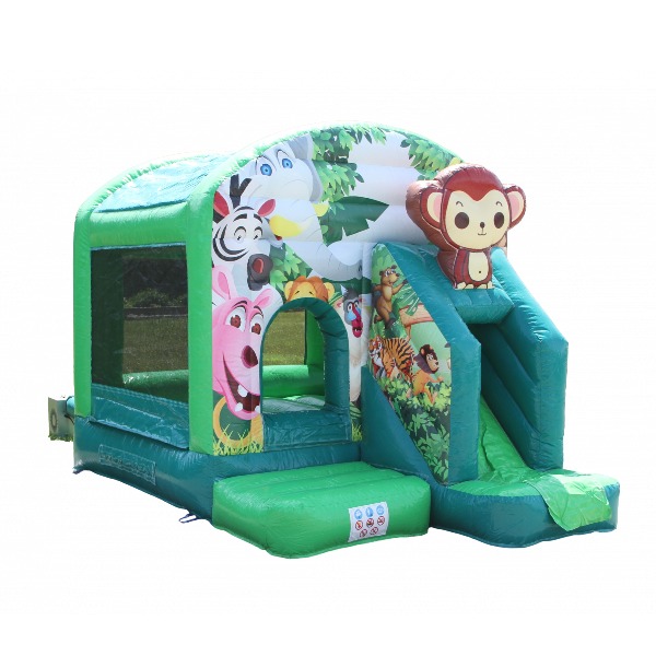 Springkussen kleine aap met glijbaan 4x3